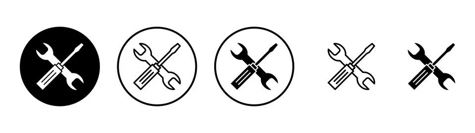 Repair tools icon vector. tool sign and symbol. setting icon. Wrench and sc.. Stock Illustration