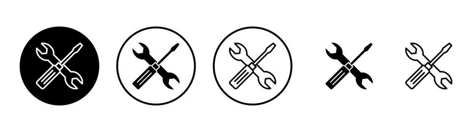 Repair tools icon vector. tool sign and symbol. setting icon. Wrench and sc.. Stock Illustration