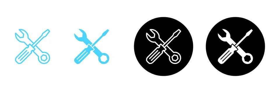 Repair tools icon vector. tool sign and symbol. setting icon. Wrench and sc.. Stock Illustration