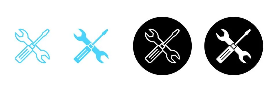 Repair tools icon vector. tool sign and symbol. setting icon. Wrench and sc.. Stock Illustration