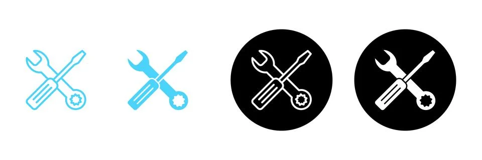 Repair tools icon vector. tool sign and symbol. setting icon. Wrench and sc.. Stock Illustration