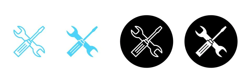Repair tools icon vector. tool sign and symbol. setting icon. Wrench and sc.. Illustrazione stock