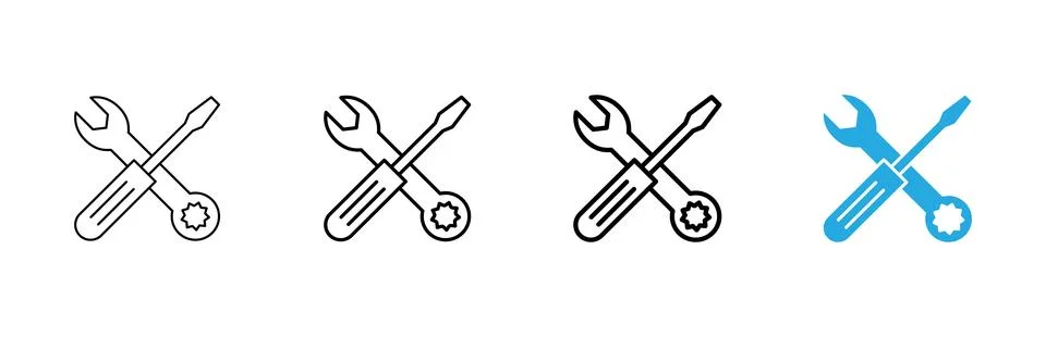 Repair tools icon vector. tool sign and symbol. setting icon. Wrench and sc.. Illustrazione stock