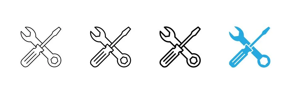 Repair tools icon vector. tool sign and symbol. setting icon. Wrench and sc.. Illustrazione stock