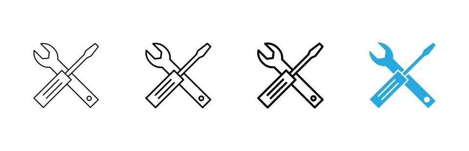Repair tools icon vector. tool sign and symbol. setting icon. Wrench and sc.. Illustration