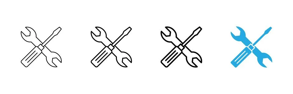 Repair tools icon vector. tool sign and symbol. setting icon. Wrench and sc.. Stock Illustration