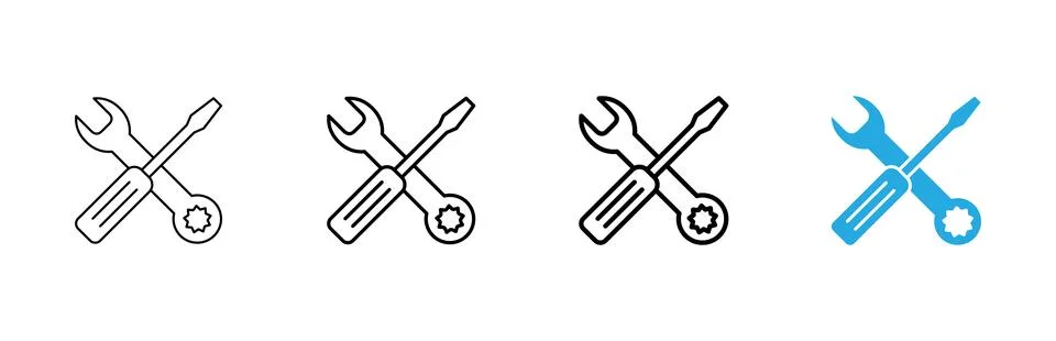 Repair tools icon vector. tool sign and symbol. setting icon. Wrench and sc.. Stock Illustration