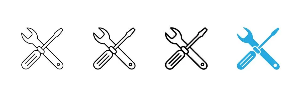 Repair tools icon vector. tool sign and symbol. setting icon. Wrench and sc.. Stock Illustration