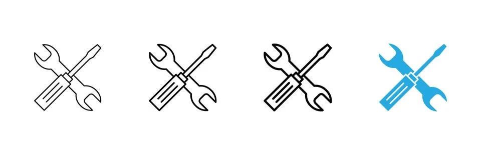 Repair tools icon vector. tool sign and symbol. setting icon. Wrench and sc.. Stock Illustration