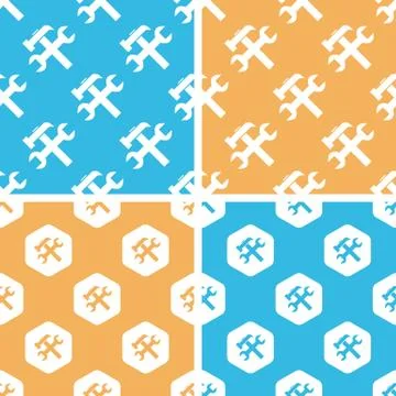 Repair tools pattern set, colored Illustrazione stock