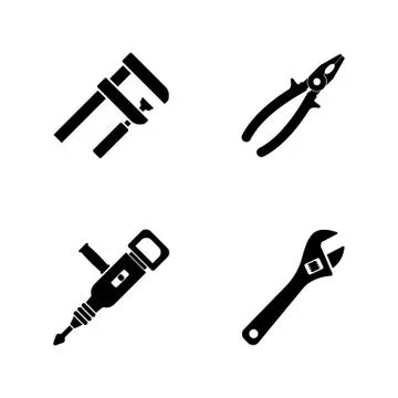 Repair Tools. Simple Related Vector Icons Stock Illustration