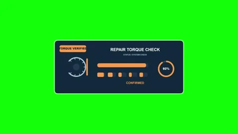 Repair Torque Verification Complete Green Screen Overlay Video stock 343820620