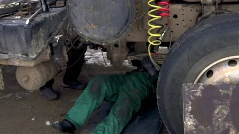 Repair of trucks. Stock Footage 231430137
