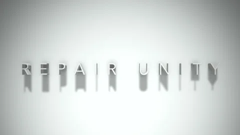 Repair unity 3D title animation with shadows on a white background Stock Footage 297857395