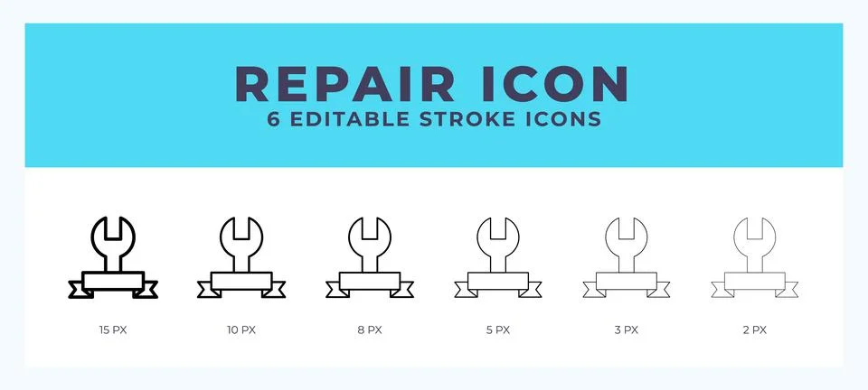 Repair vector icon for web and app. Editable stroke vector illustration Stock Illustration