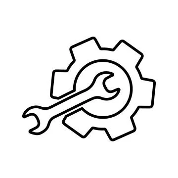 Repair, website, optimization, tool line icon. Outline vector. Stock Illustration