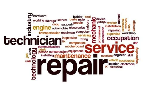Repair word cloud concept Stock Illustration