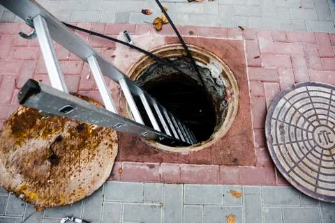 Repair work in the hatch Foto stock