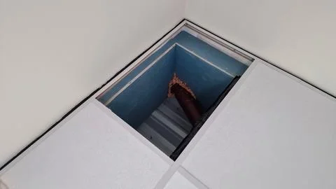Repair work to piping in a ceiling Stock Photos