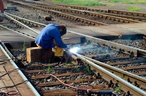 Repair work on the rail network Stock Photos