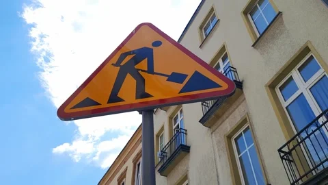 Repair work sign. Stock Footage 255037085