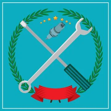 Repair Workshop Emblem Stock-Illustration