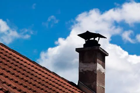 Repaired chimney look Stock Photos