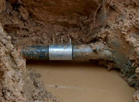 Repaired water pipe Stock Photos
