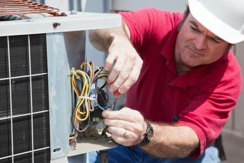 Repairing AC Compressor Stock Photos