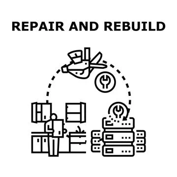 Repairing and rebuilding infrastructure, data, and objects 스톡 일러스트