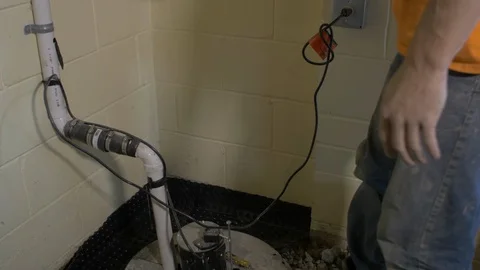 Repairing Basement Floor Stock Footage 100832803