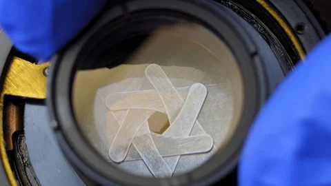 Repairing Camera Lens Disassembling Lens and Mechanical Parts Close-up Stock Footage 121084959