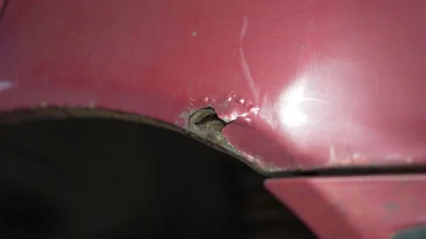 Repairing Car Bumper Dent Stock Footage 345570150