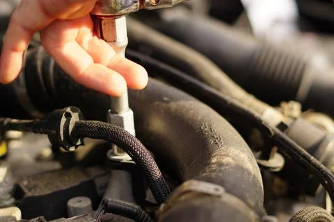 Repairing the car engine Stock Photos
