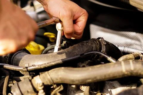 Repairing the car engine Stock Photos