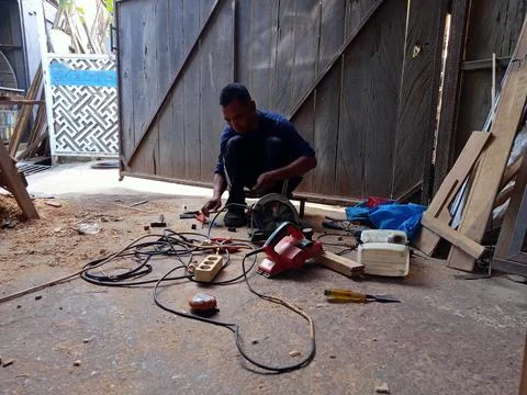 Repairing carpentry machine 写真素材