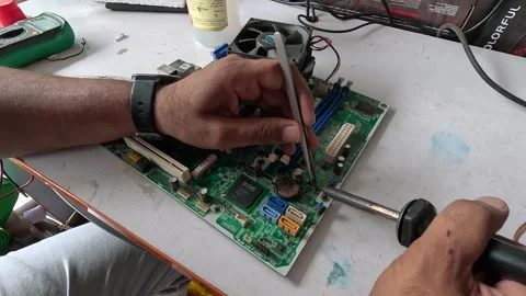 Repairing computer export parts Stock Footage 247818356