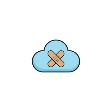 Repairing data cloud infrastructure with bandage, ensuring stable informati.. 스톡 일러스트