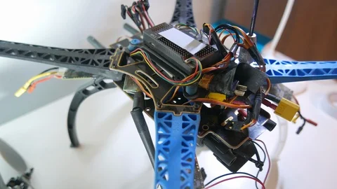 Repairing drone in a lab Stock Footage 98379267