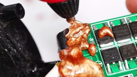 Repairing electronics with soldering technique and tools Stock Footage 333246978