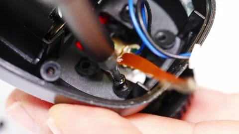 Repairing electronics in a workshop for damaged devices Stock Footage 333247277