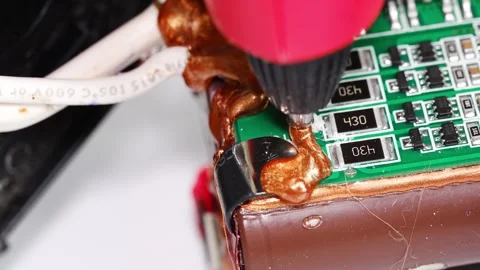 Repairing electronics in a workshop Stock Footage 333246956