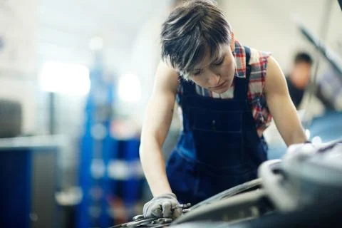 Repairing engine Stock Photos