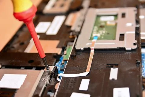 Repairing notebook computer Stock Photos