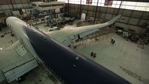 Repairing plane Stock Footage 77050558