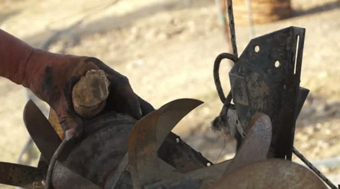 Repairing Plow Machine (2) Stock Footage 32452442