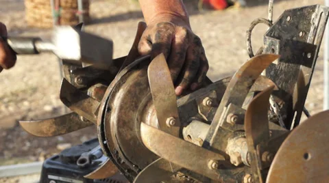 Repairing Plow Machine (4) Stock Footage 32452892