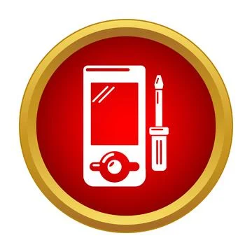 Repairing smartphone device using screwdriver tool icon Stockillustratie