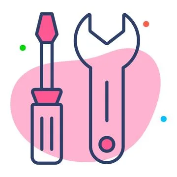 Repairing tools flat line  icon modern illustration Stockillustratie