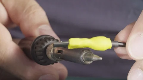 Repairing of a wire for electronic devices Stock-Footage 95390151